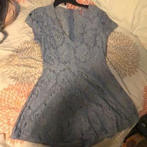 Blue lace romper